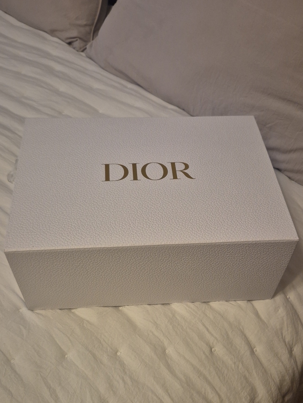 Dior White Box with Gold Logo Lid